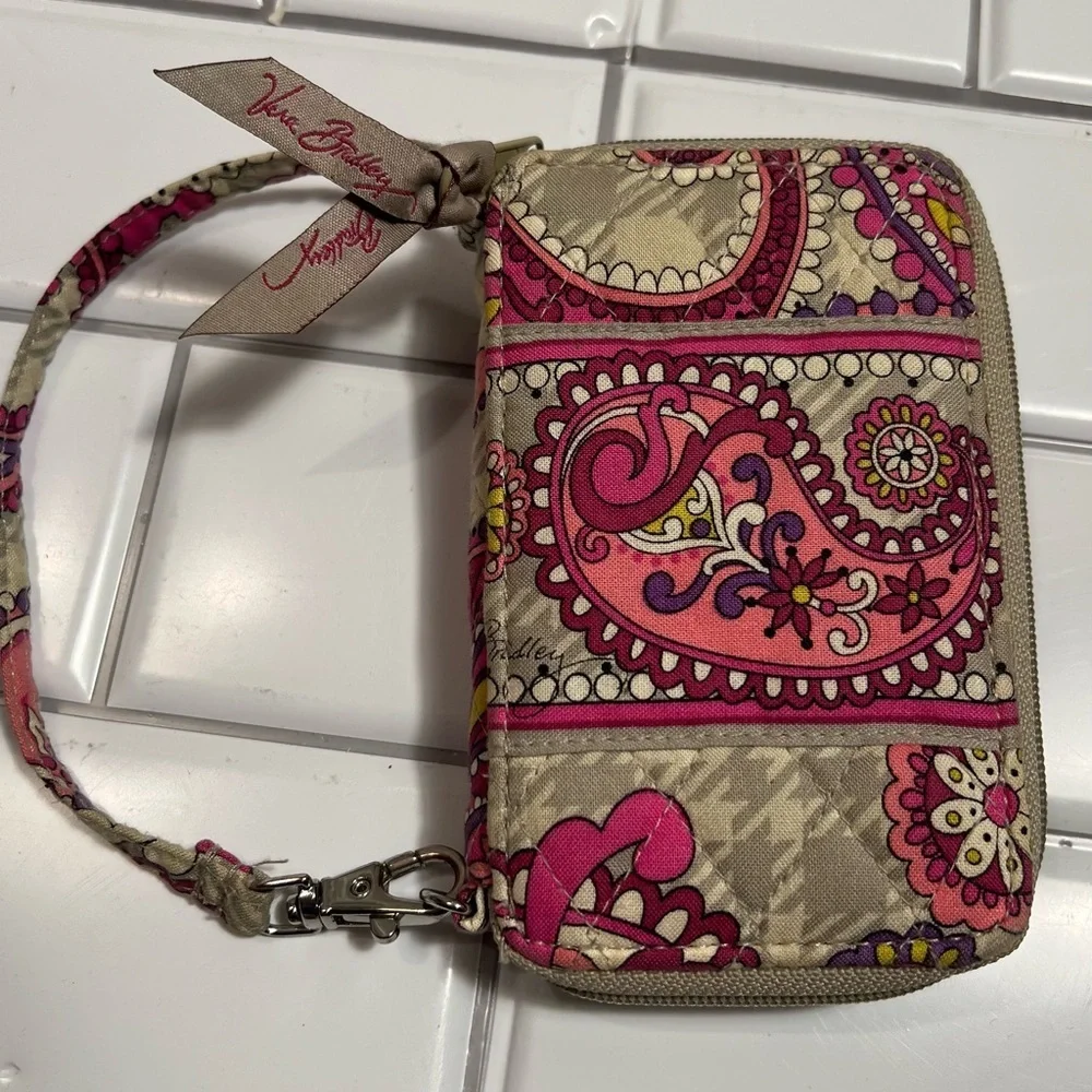 Vera Bradley Vibrant Paisley Wristlet with Strap